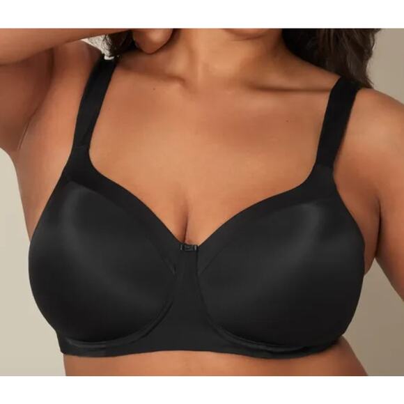 Playtex Secrets Balconette Full-Figure Wireless Bra 44DD Black - Picture 1 of 6